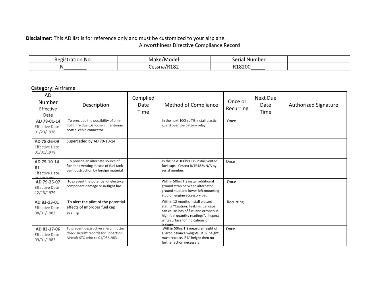 Sample Airworthiness Directive Compliance Record - Copy Page 001.jpg