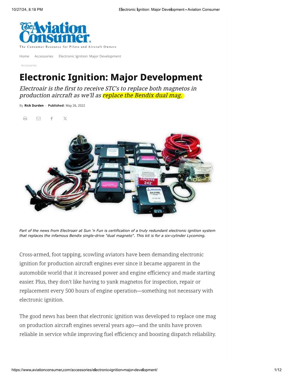 Electronic Ignition_ Major Development - Aviation Consumer Page 001.jpg